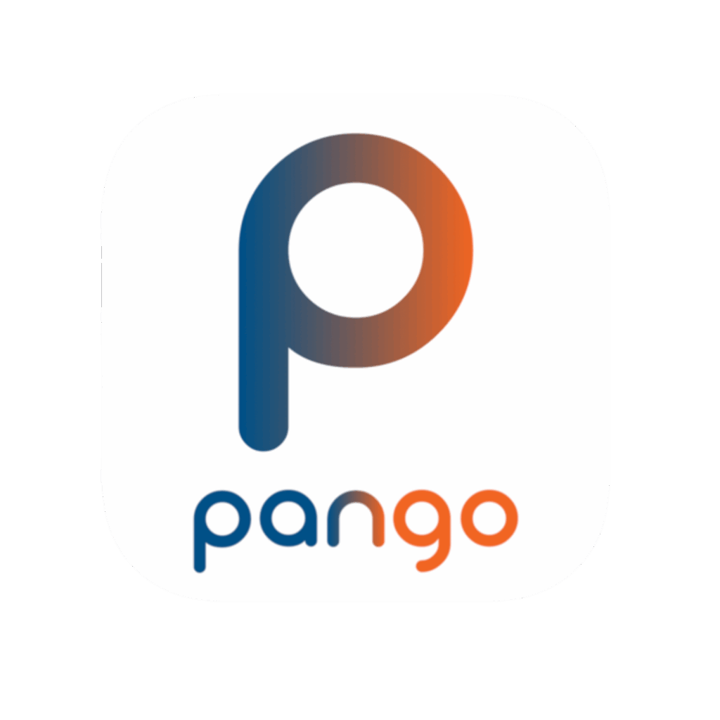 Pango app icon featuring a stylized letter P in blue and orange colors.