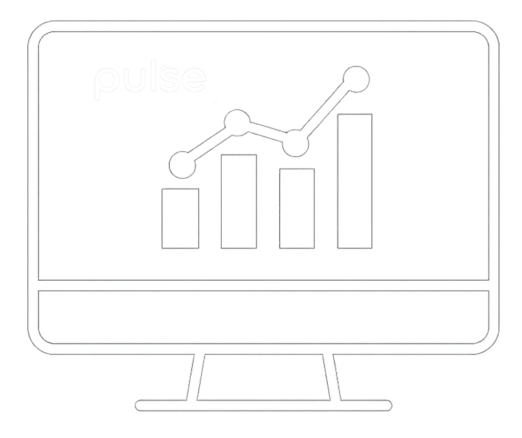 computer icon with graph representing pulse business intelligence